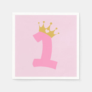 1st Birthday Princess Crown Napkin