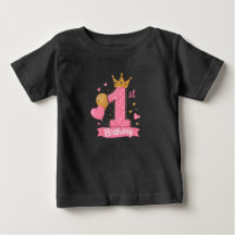 1st Birthday Princess Crown Toddler T-Shirt