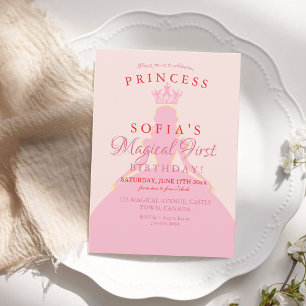 1st Birthday Princess Photo Invitation