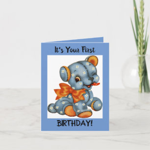 1st Birthday Puppy Greeting Card
