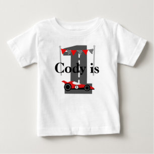 1st Birthday Race-car Custom Baby T-Shirt