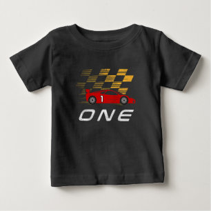 1st Birthday Race Car Funny One Year Old Boy  Baby T-Shirt