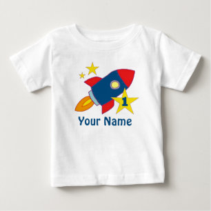 1st Birthday Rocket Personalised Birthday T-shirt