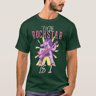 1st Birthday Rockstar Guitar Unicorn T-Shirt