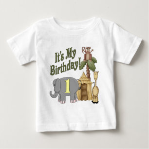 1st Birthday Safari Baby T-Shirt