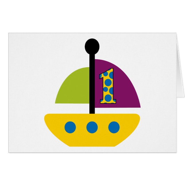 1st Birthday Sailboat (Front Horizontal)
