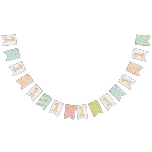 1st Birthday Shabby Chic Roses Rustic Wood Floral Bunting