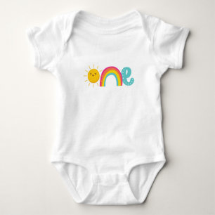 1st Birthday Shirt, One Sun and Rainbow Bodysuit