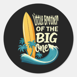 1st Birthday Surfer Lil Brother Of The Big One Sur Classic Round Sticker