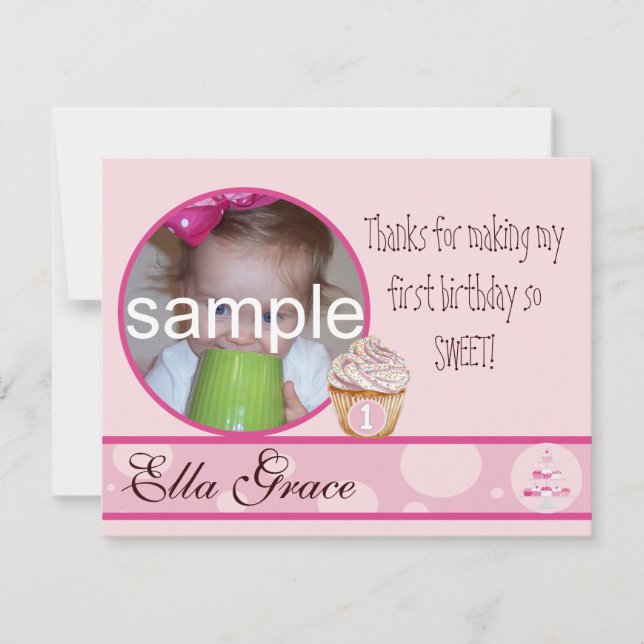 1st Birthday Thank you card (Front)