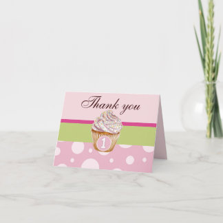1st Birthday Thank You card