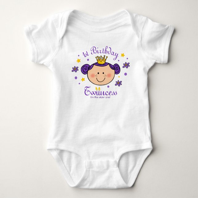1st Birthday Twincess Personalised Shirt (Front)