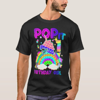 1st Birthday Unicorn Fidget Pop It Birthday Girl 1 T-Shirt