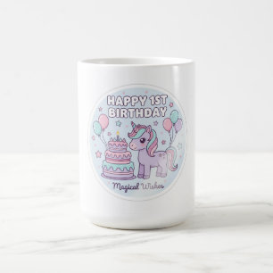 1st birthday unicorn mug