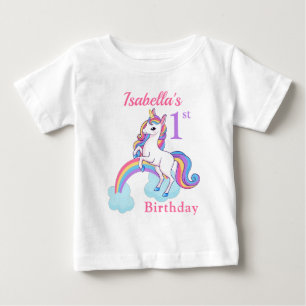 1st Birthday Unicorn Personalised Baby T-Shirt
