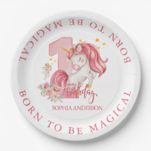 1st Birthday Unicorn Pink Little Girl 