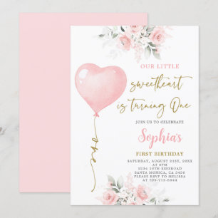 1st Birthday Valentine Invitation