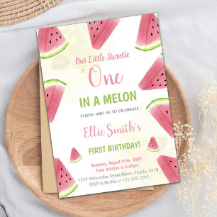 1st Birthday Watermelon Birthday Invitations