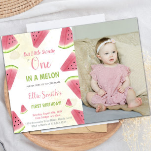 1st Birthday Watermelon Birthday Invitations photo