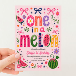 1st Birthday Watermelon One in a Melon Invitation