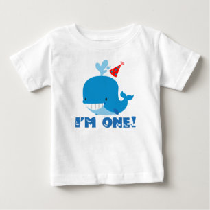 1st Birthday Whale Baby T-Shirt