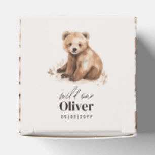 1st Birthday Wild One bear modern elegant party Favour Box
