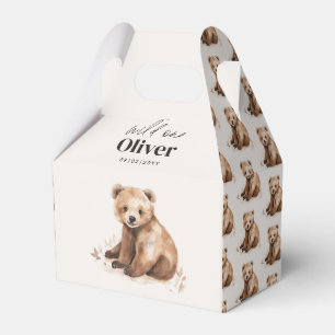 1st Birthday Wild One bear modern elegant party Favour Box