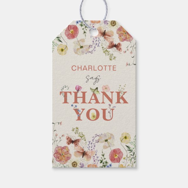 1st Birthday Wild & Onederful Terracotta Thank You Gift Tags (Front)