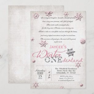 1st Birthday Winter Onederland Invitation