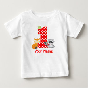 1st Birthday Woodland Animals Personalised T-shirt