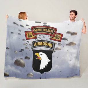1st BN 327th 101st AIRBORNE PARACHUTE REGIMENT Fleece Blanket