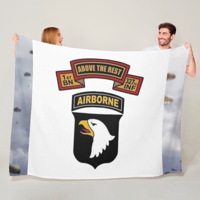 1st BN 327th 101st AIRBORNE PARACHUTE REGIMENT Fleece Blanket (In Situ)
