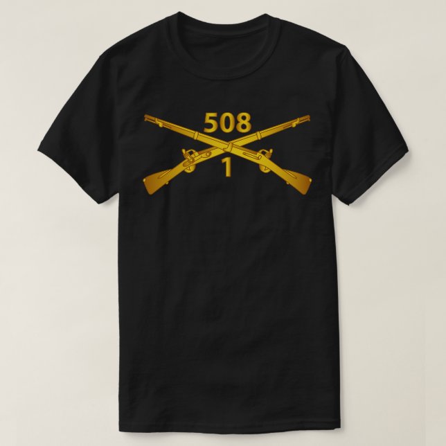 1st Bn 508th Infantry Regiment Branch wo Txt X T-Shirt (Design Front)