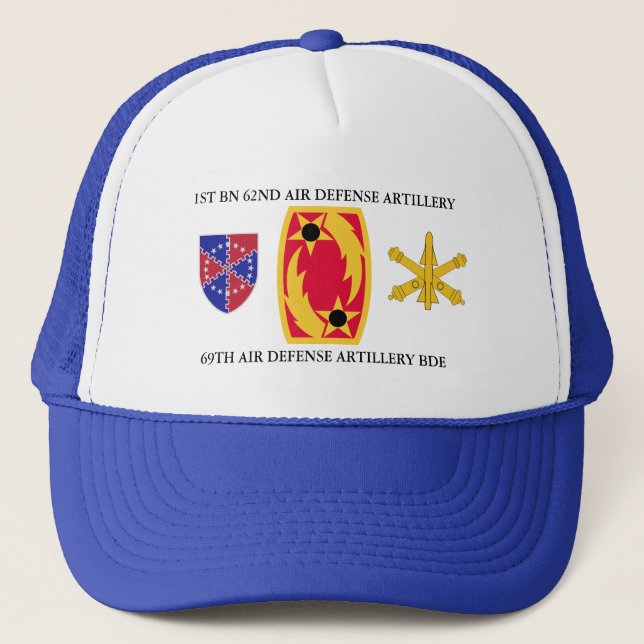 1ST BN 62ND AIR DEFENSE ARTILLERY 69TH AIR DEFENSE TRUCKER HAT (Front)