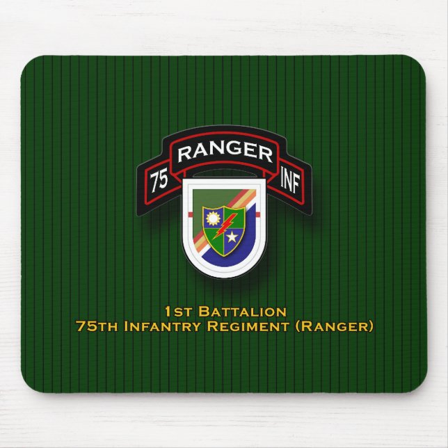 1st Bn, 75th Infantry - Rangers flash & scroll Mouse Mat (Front)