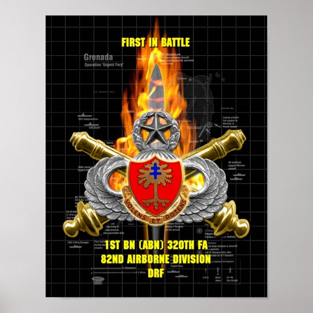 1st BN (ABN) 320th FA of the 82nd Airborne Poster (Front)