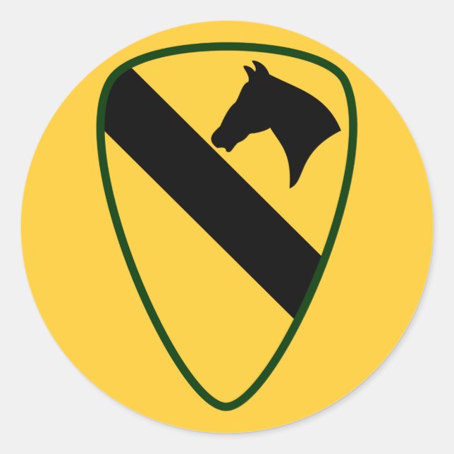1st Calvary Division Classic Round Sticker (Front)
