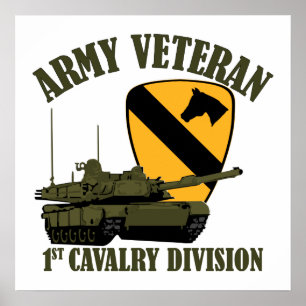 1st Cav Army Vet - M1 Tank Poster