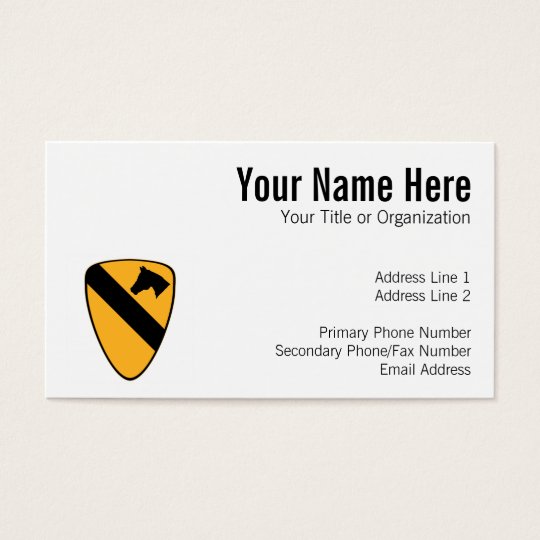 1st Cav Patch Business Card