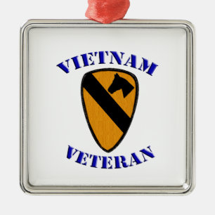 1st Cav Vietnam Veteran Metal Tree Decoration