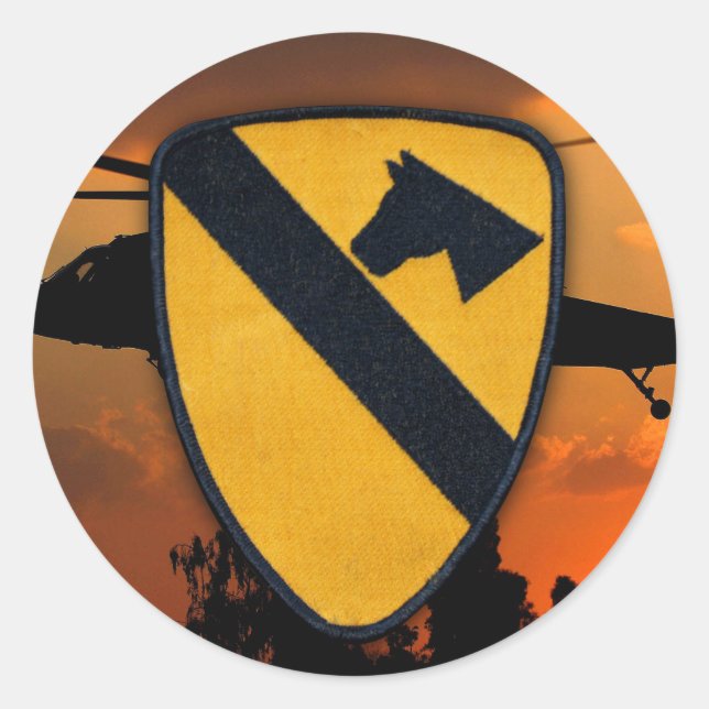 1st cavalry air cav airmobile scrapbooks patch classic round sticker (Front)