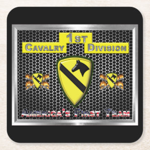 1st Cavalry Division 1st CAV Square Paper Coaster