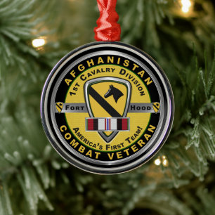 1st Cavalry Division Afghanistan Christmas Metal Tree Decoration