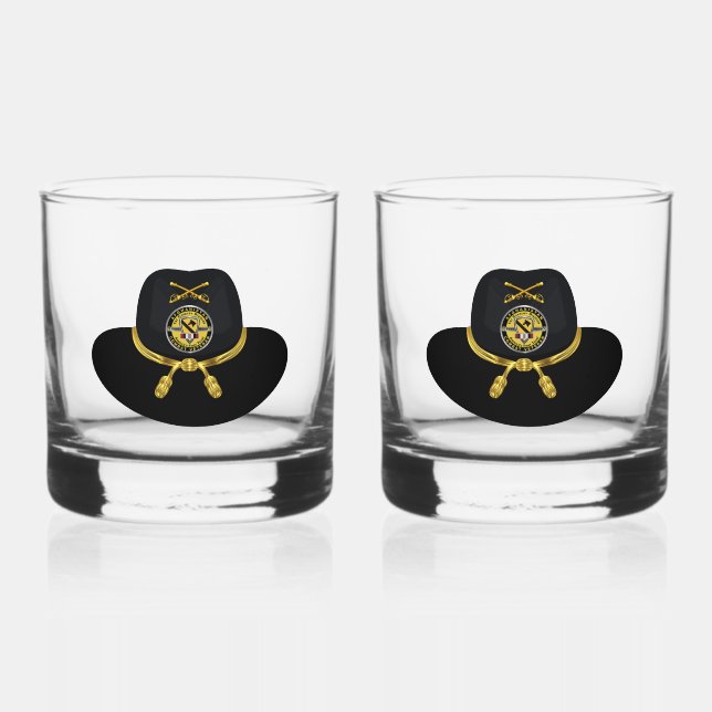 1st Cavalry Division Afghanistan  Whiskey Glass (Front)