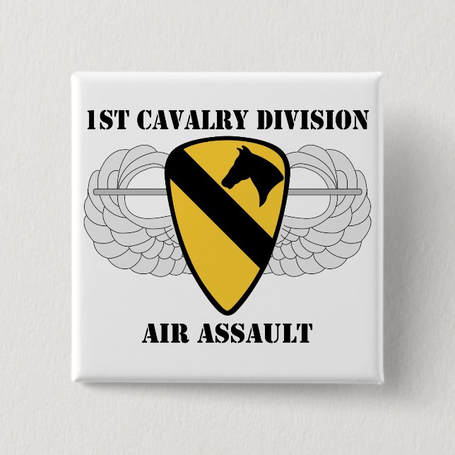 1st Cavalry Division Air Assault - With Text 15 Cm Square Badge (Front)