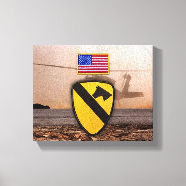 1st cavalry division air cav vietnam war veterans canvas print (Front)