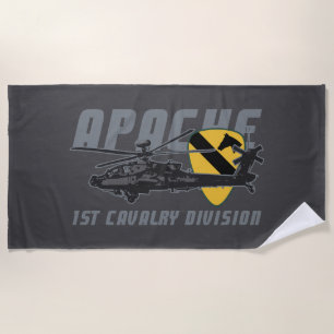 1st Cavalry Division   Attack Helicopter Beach Towel
