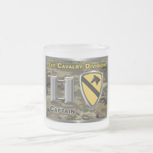 1st Cavalry Division Captain Frosted Glass Coffee Mug