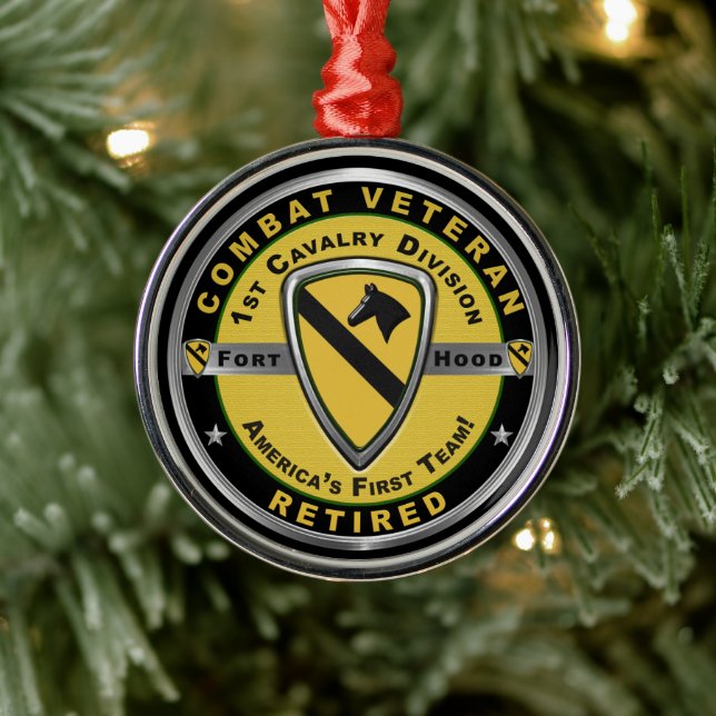 1st Cavalry Division Christmas Metal Tree Decoration (Tree)
