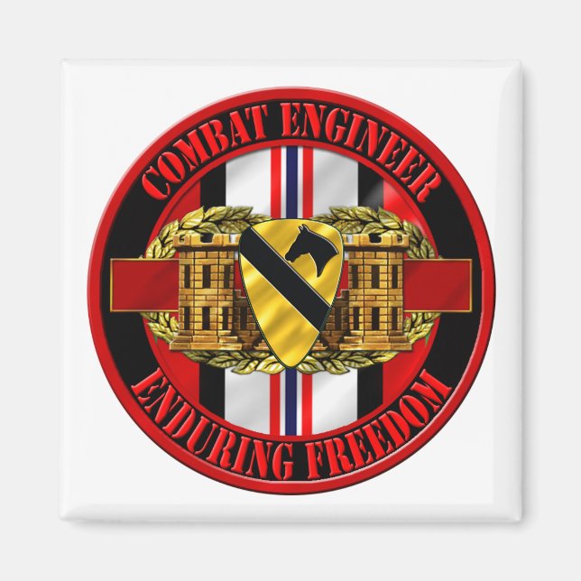 1st Cavalry Division Engineer OEF Magnet (Front)